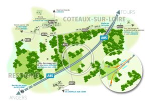 A85 tracé du demi-diffuseur de Coteaux-sur-Loire (VINCI Autoroutes)